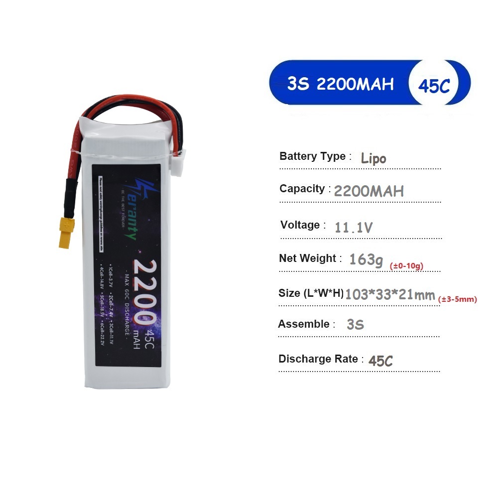 3S 11.1V Lipo Battery Deans XT - огляд і ціна Drone Battery 3S